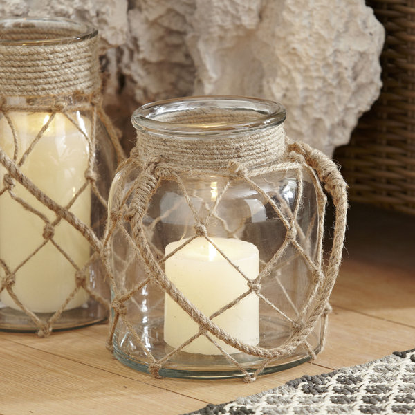 Birch Lane Jute Glass Lantern & Reviews Birch Lane