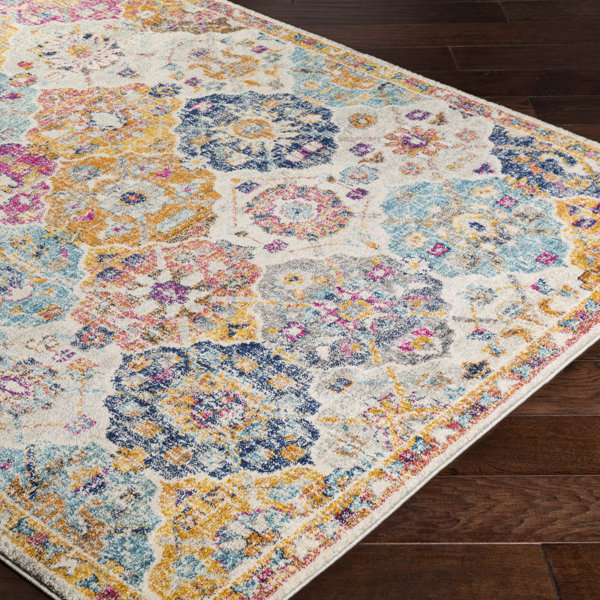 Harput Neutral/Orange Area Rug Joss & Main