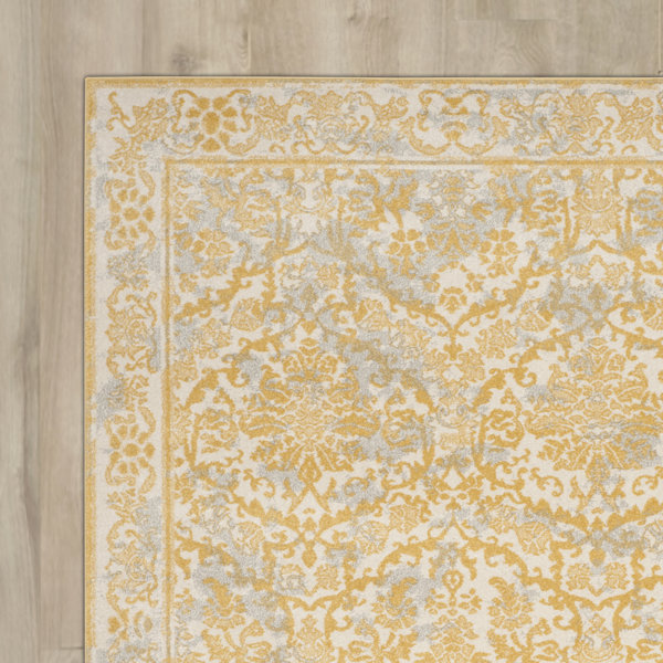 Hayley Ivory/Gold Area Rug & Reviews Joss & Main