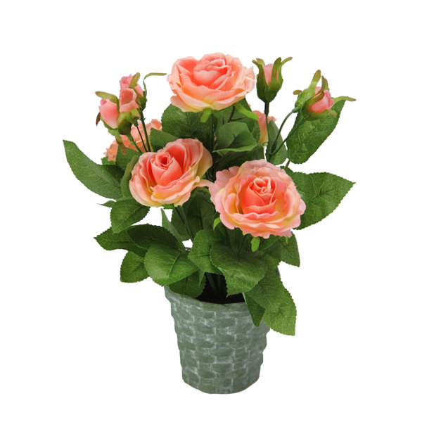 Artificial Potted Rose Plant with Greenery & Reviews Joss & Main
