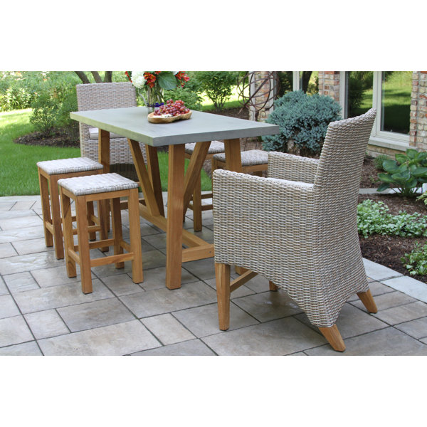 Dimont Teak and Wicker 7 Piece Counter Height Dining Set Birch Lane Dimont Teak and Wicker 7 Piece Counter Height Dining Set Birch Lane