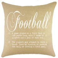 Football Burlap Throw Pillow