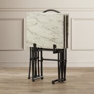 Burnside 4 Piece Marble Tray Table Set