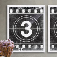 Movie Prints 'Movie Poster Film Reel Countdown Number 3' Graphic Art on Paper