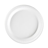 Reusable/Disposable Plastic Plates, White
