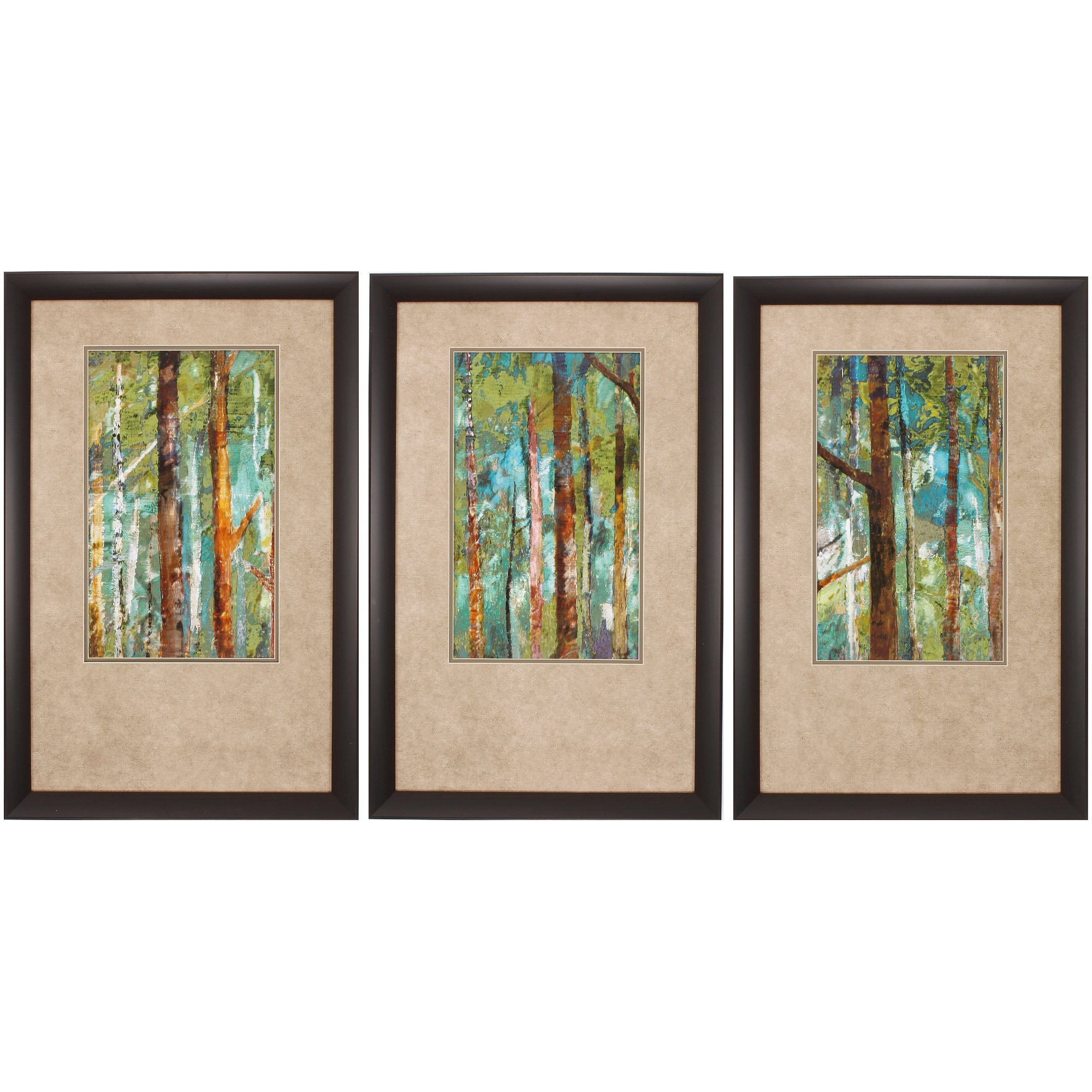 Propac Images Woodland I / II / III 3 Piece Framed Painting Print Set ...