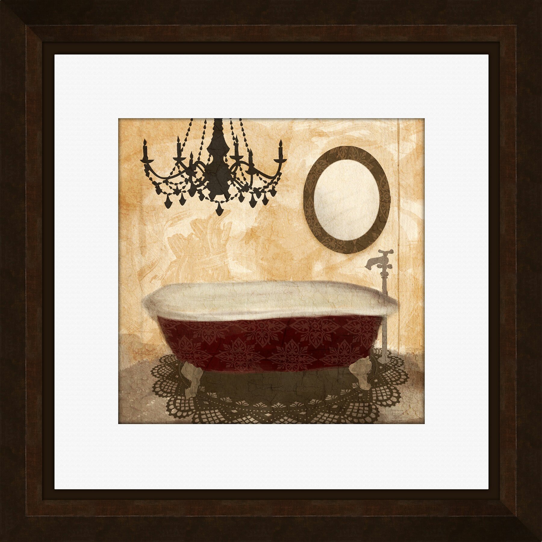 PTM Images Red Guest Bathroom  I Framed Graphic Art  