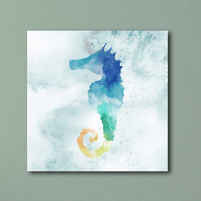 PTM Images Watery Seahorse Framed Painting Print on Wrapped Canvas & Reviews Wayfair