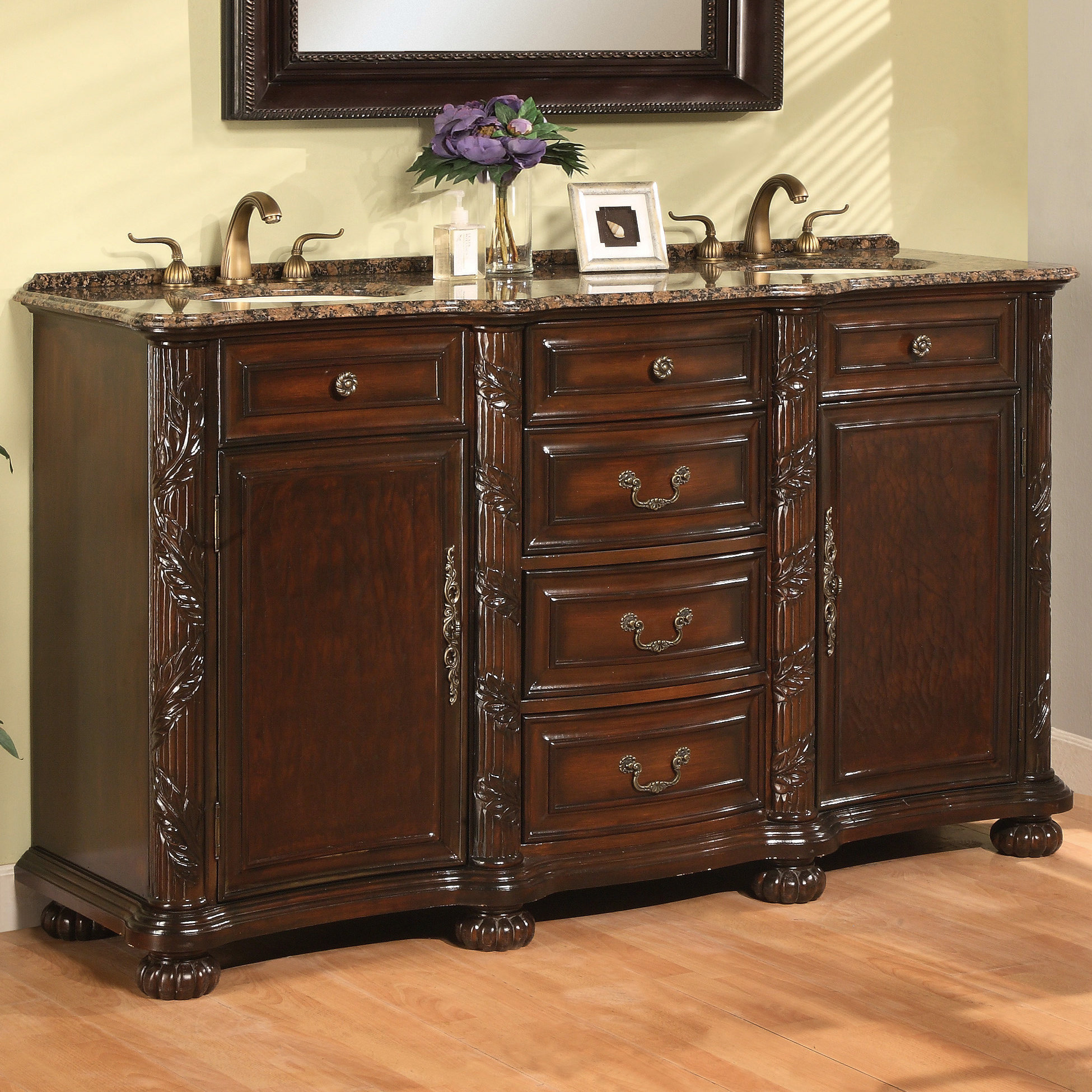 B&I Direct Imports Canterbury 67" Double Bathroom Vanity Set & Reviews Wayfair