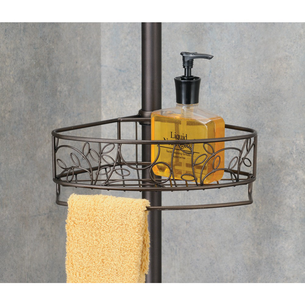InterDesign Twigz Bathroom Constant Tension Shower Pole Caddy Organizer