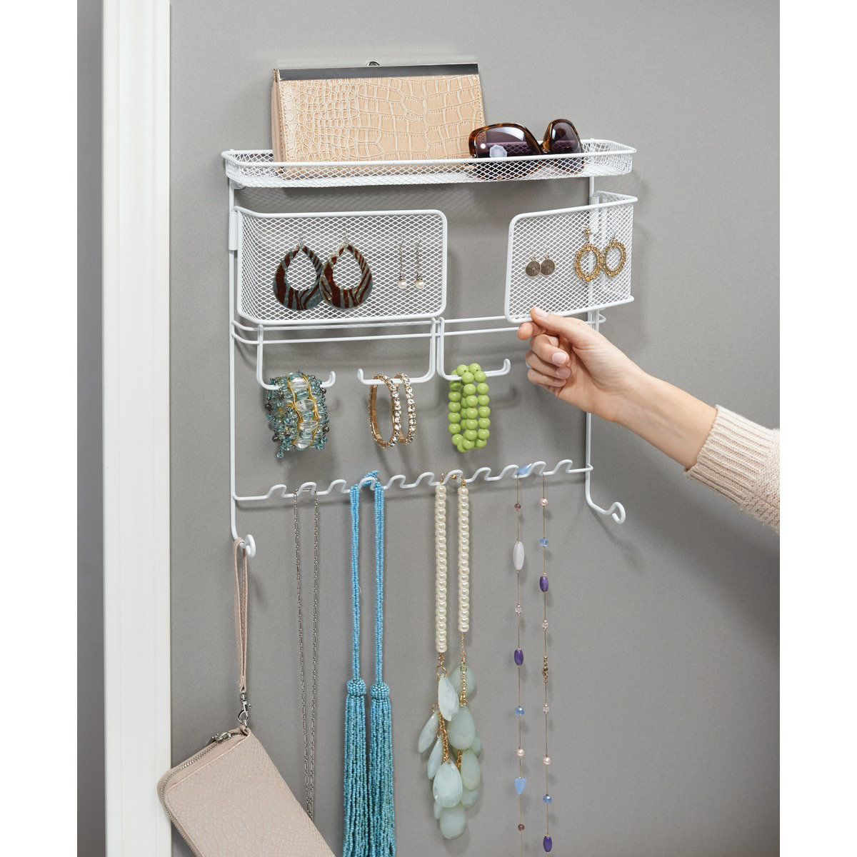InterDesign Classico Wall Mount Jewelry and Accessory Organizer