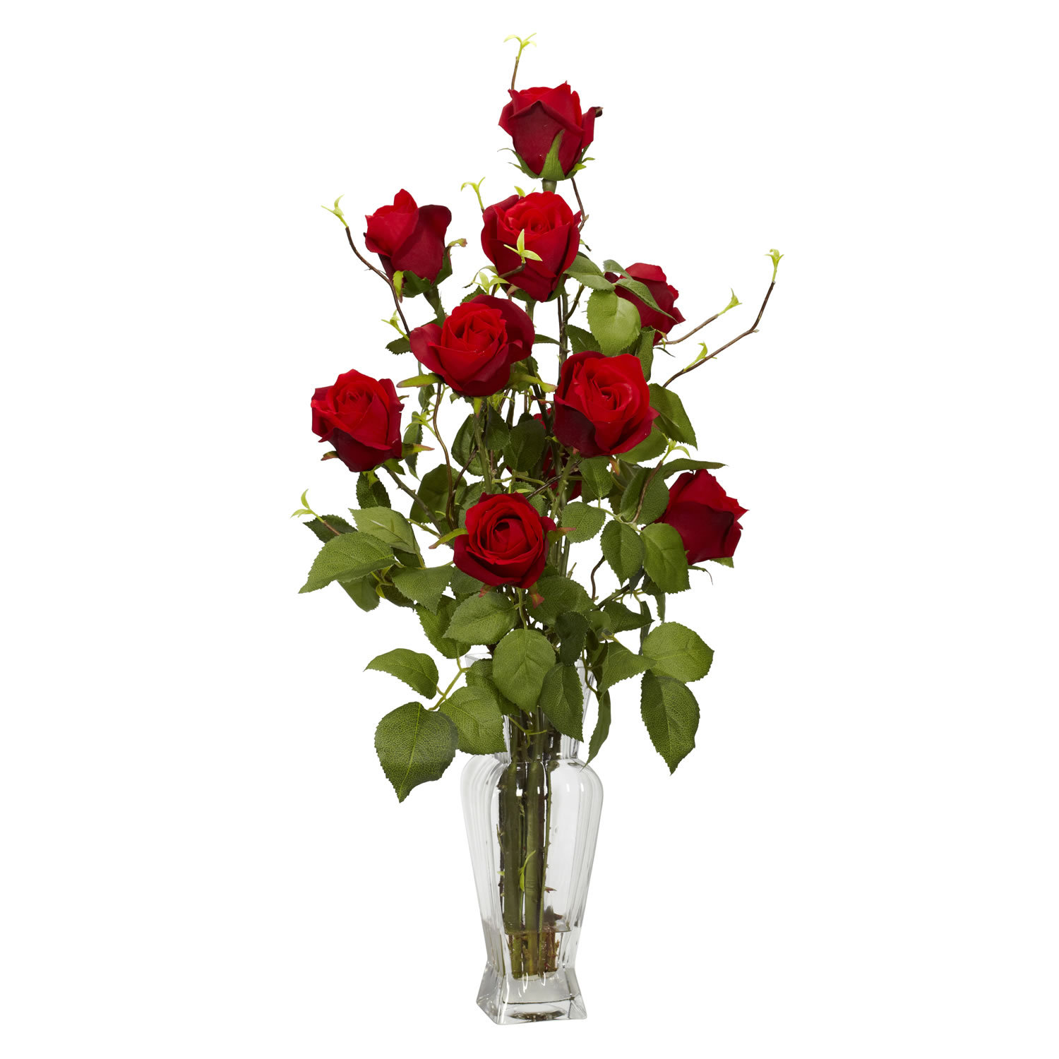 Nearly Natural Rosebud Silk Flower Arrangement & Reviews Wayfair