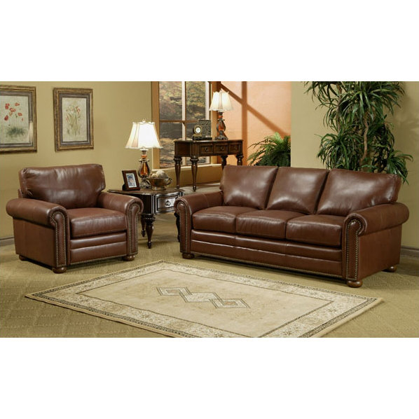 Omnia Leather Savannah Leather 3 Seat Sofa Living Room Set & Reviews | Wayfair