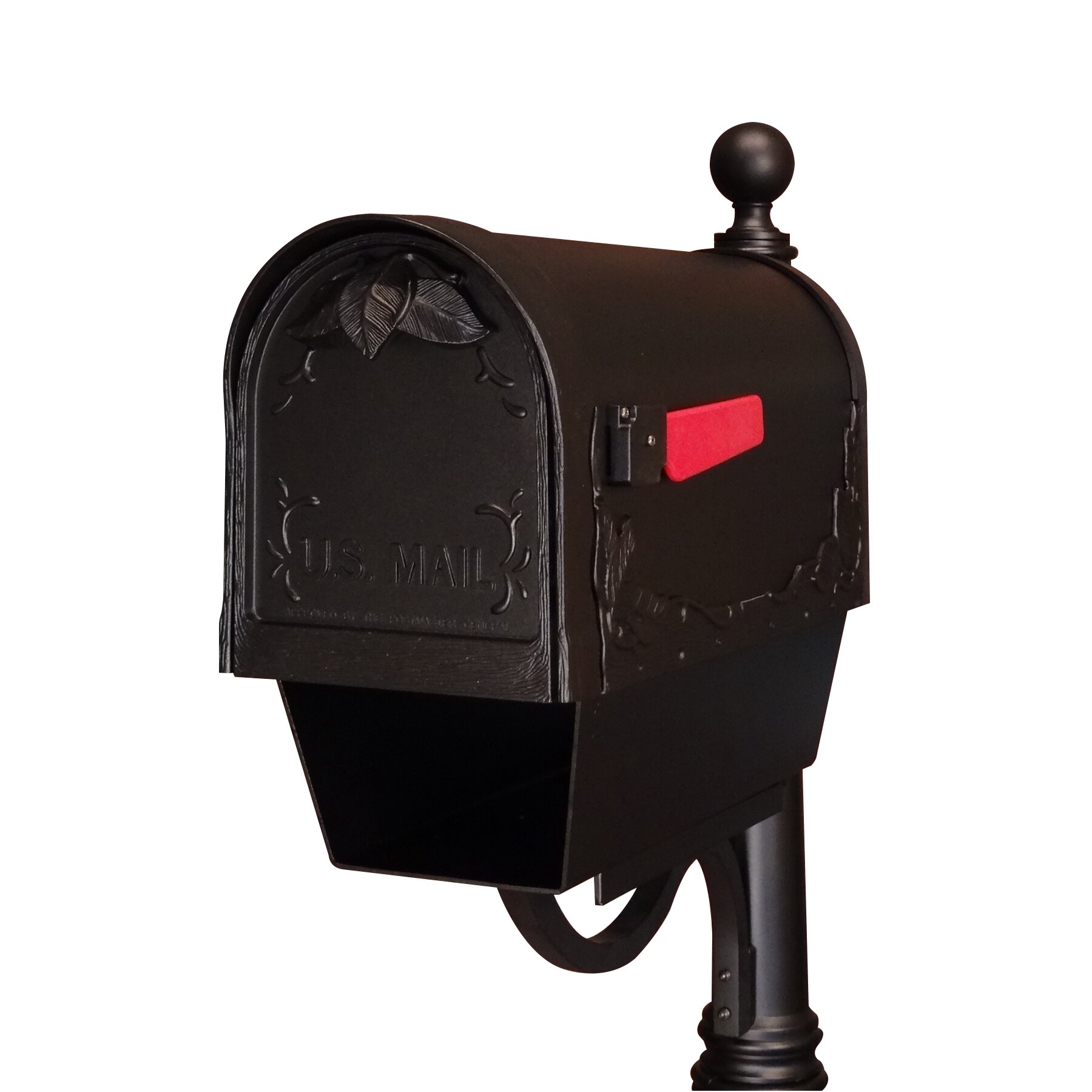 Special Lite Products Floral Post Mounted Mailbox with Newspaper Holder ...