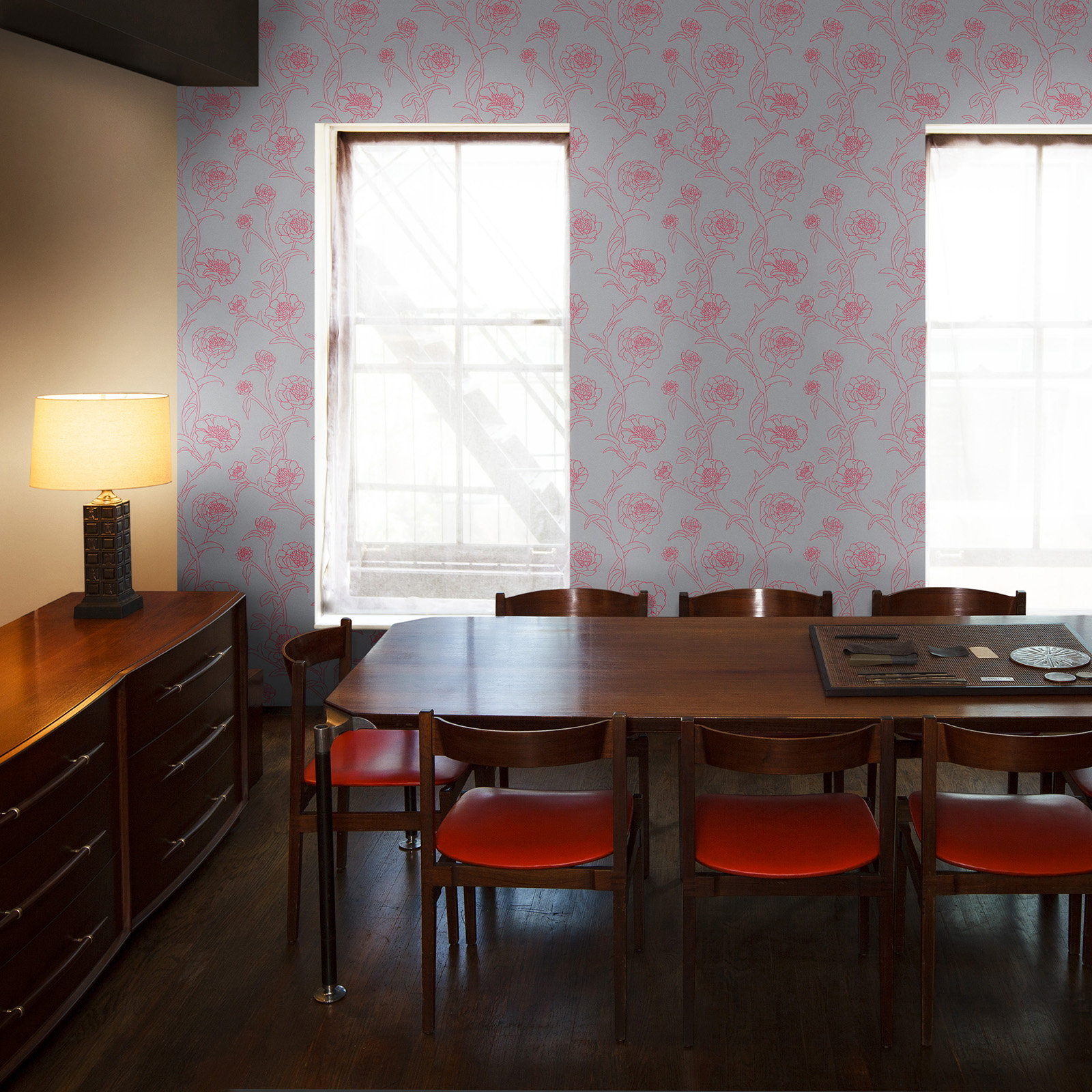 Tempaper Tempaper® Peonies SelfAdhesive, Removable Floral and Botanical Foiled Panel Wallpaper