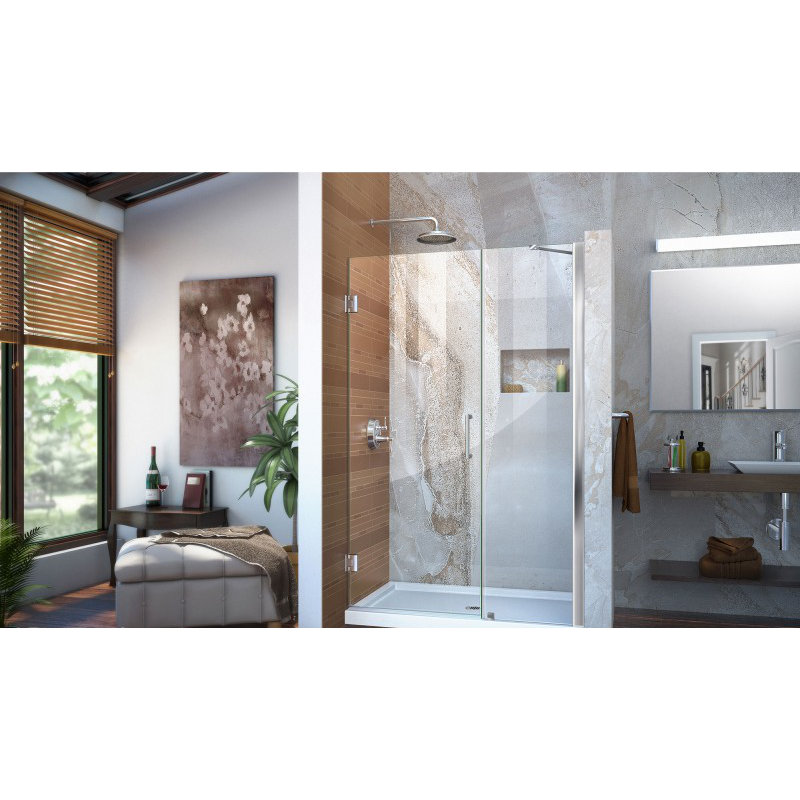 DreamLine Unidoor 42" x 72" Hinged Frameless Shower Door & Reviews Wayfair