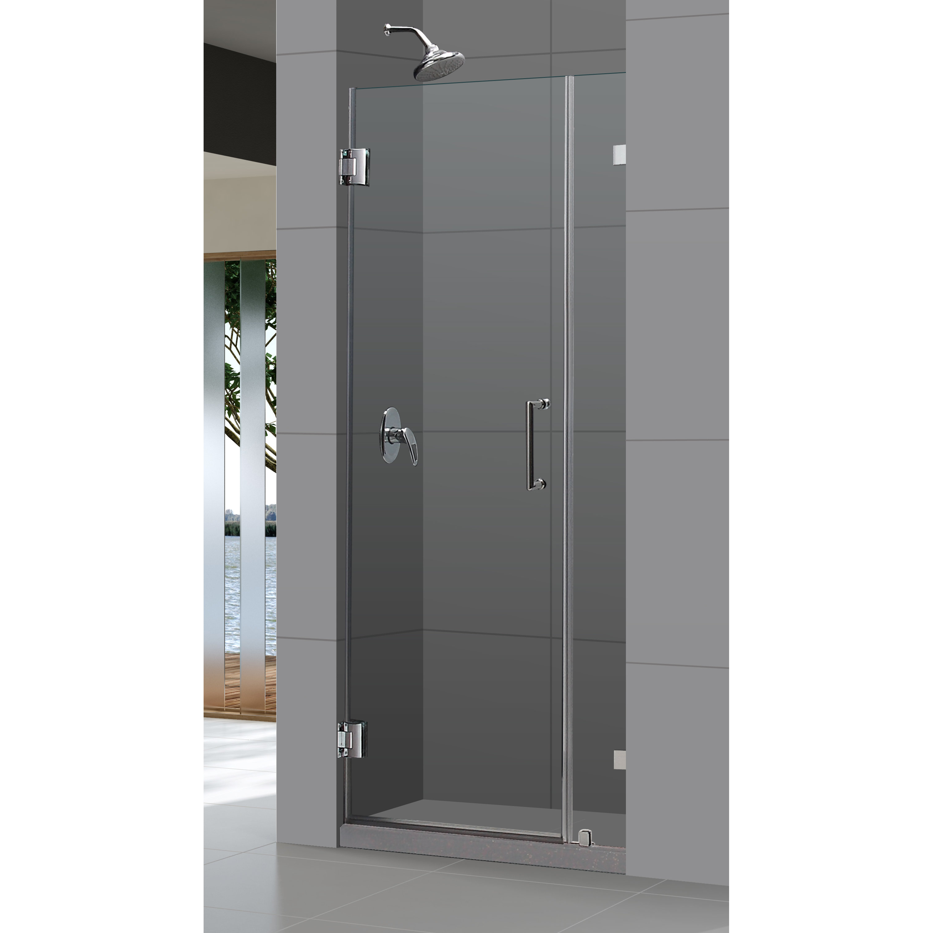 Dreamline Unidoor Lux 72 X 54 Pivot Frameless Hinged Shower Door