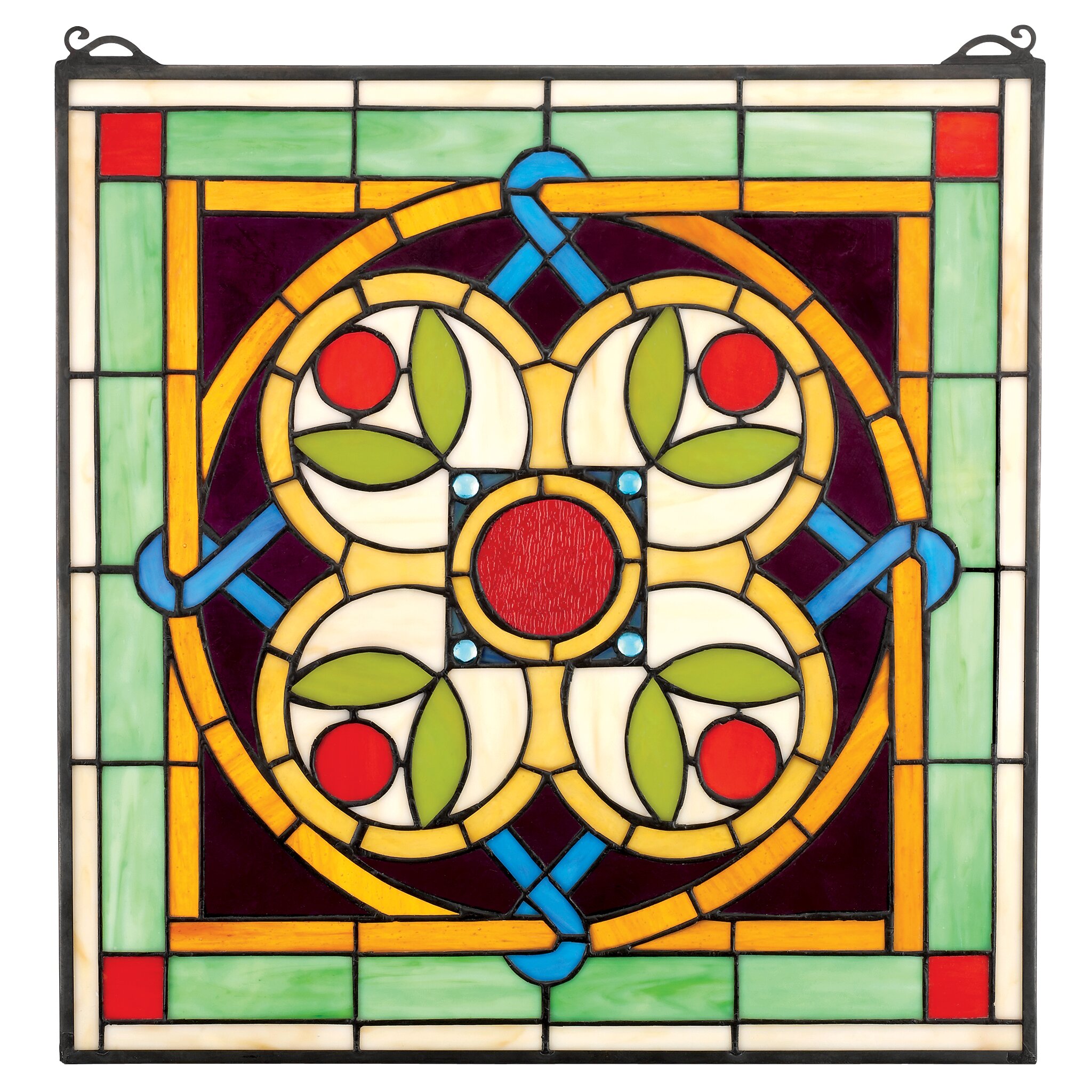 Design Toscano Celtic Floral Quatrefoil Stained Glass Window & Reviews ...