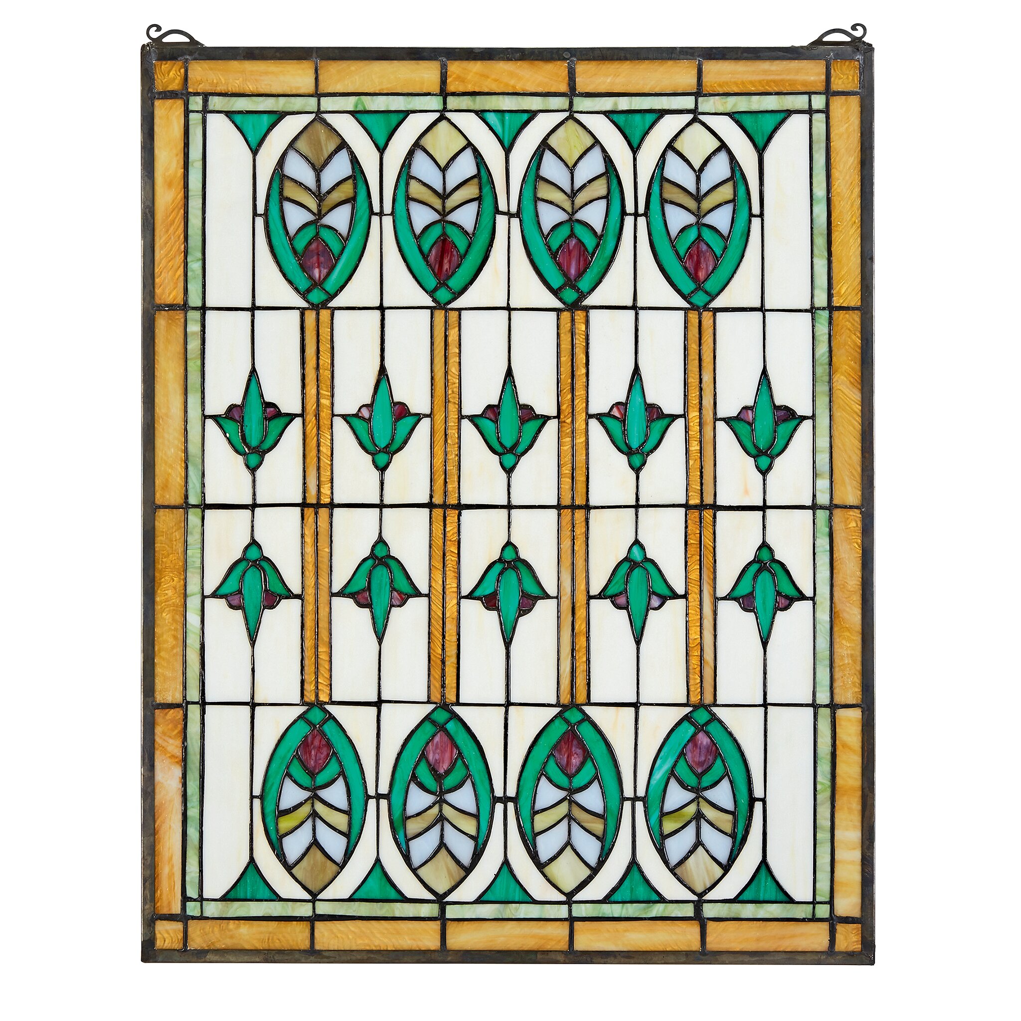 Design Toscano Elmslie Arts And Crafts Stained Glass Window Panel Wayfair