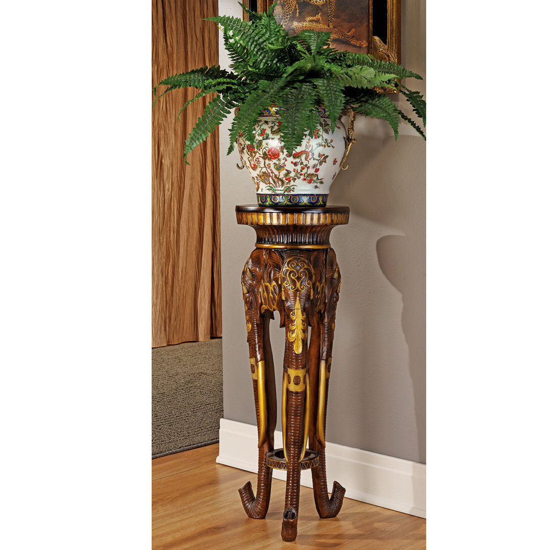 Design Toscano Majestic Elephant Pedestal Plant Stand & Reviews Wayfair