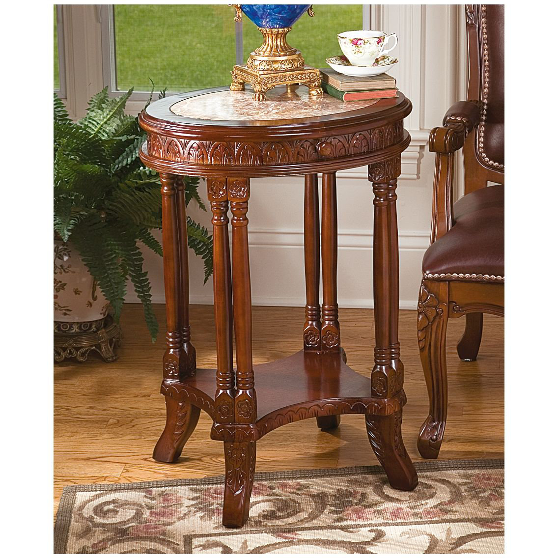 Design Toscano Balfour Inlaid Marble Colonnade End Table & Reviews