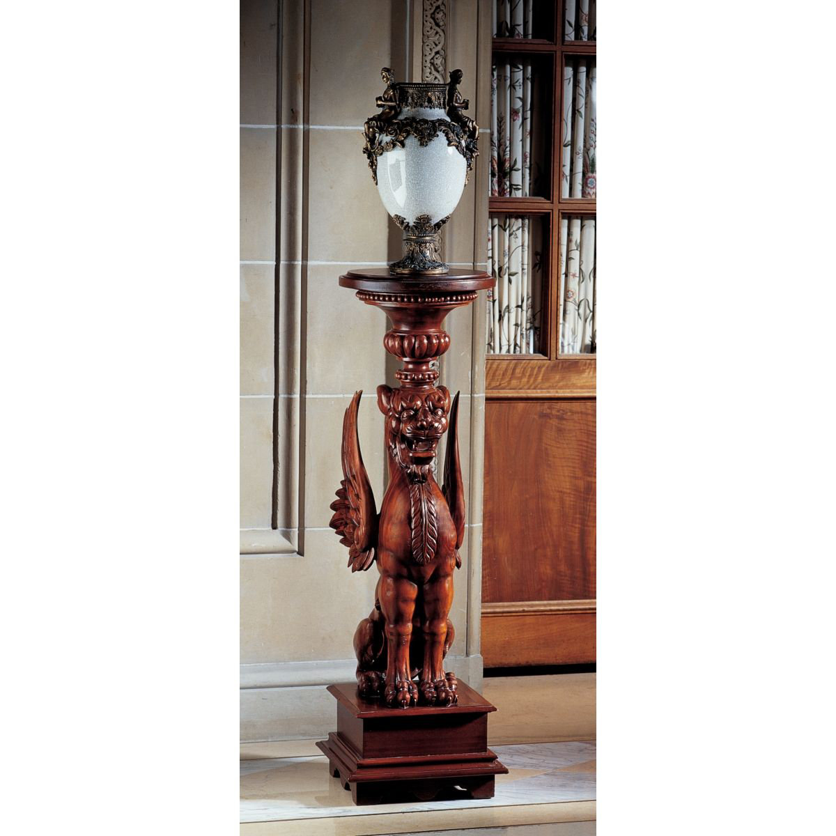 Design Toscano English Griffin Pedestal Plant Stand & Reviews Wayfair