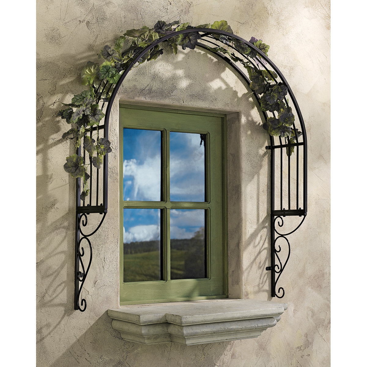 Design Toscano Thornbury Ornamental Garden Window Trellis Wall Decor 