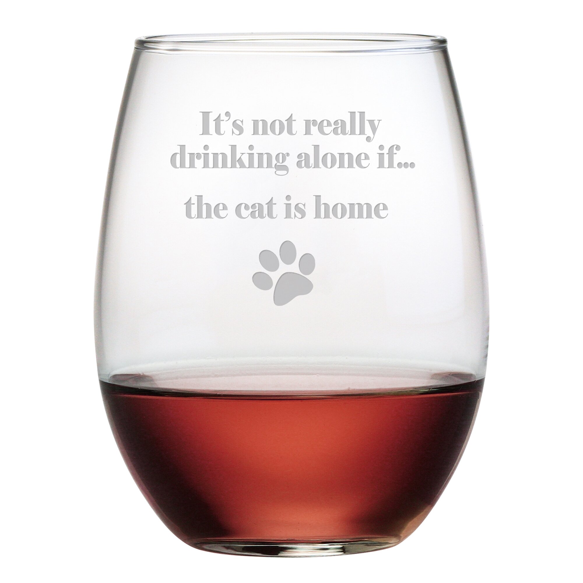 Susquehanna Glass The Cat is Home 19 Oz. Stemless Wine ...