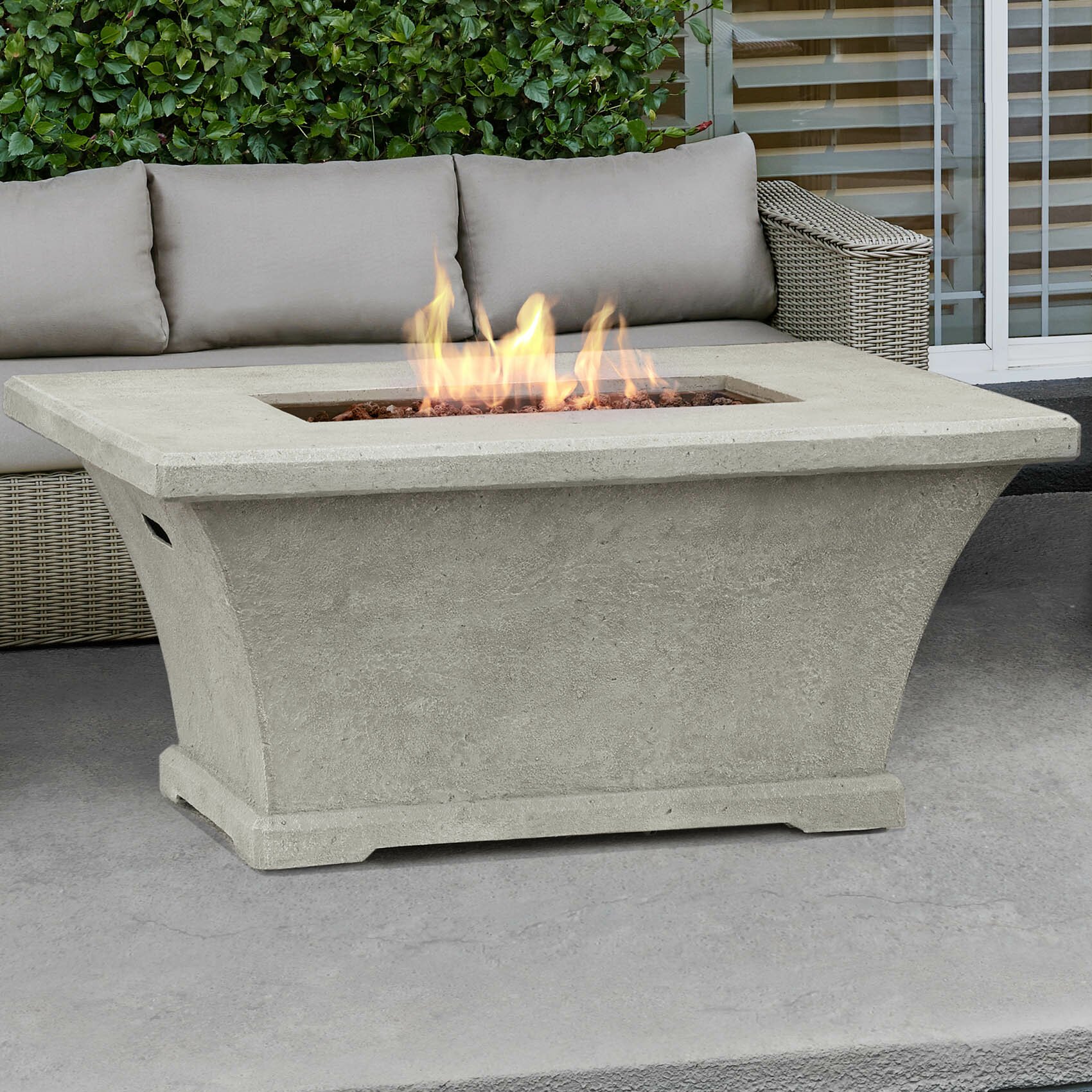 Real Flame Monaco Rectangle Propane Fire Pit Table ...