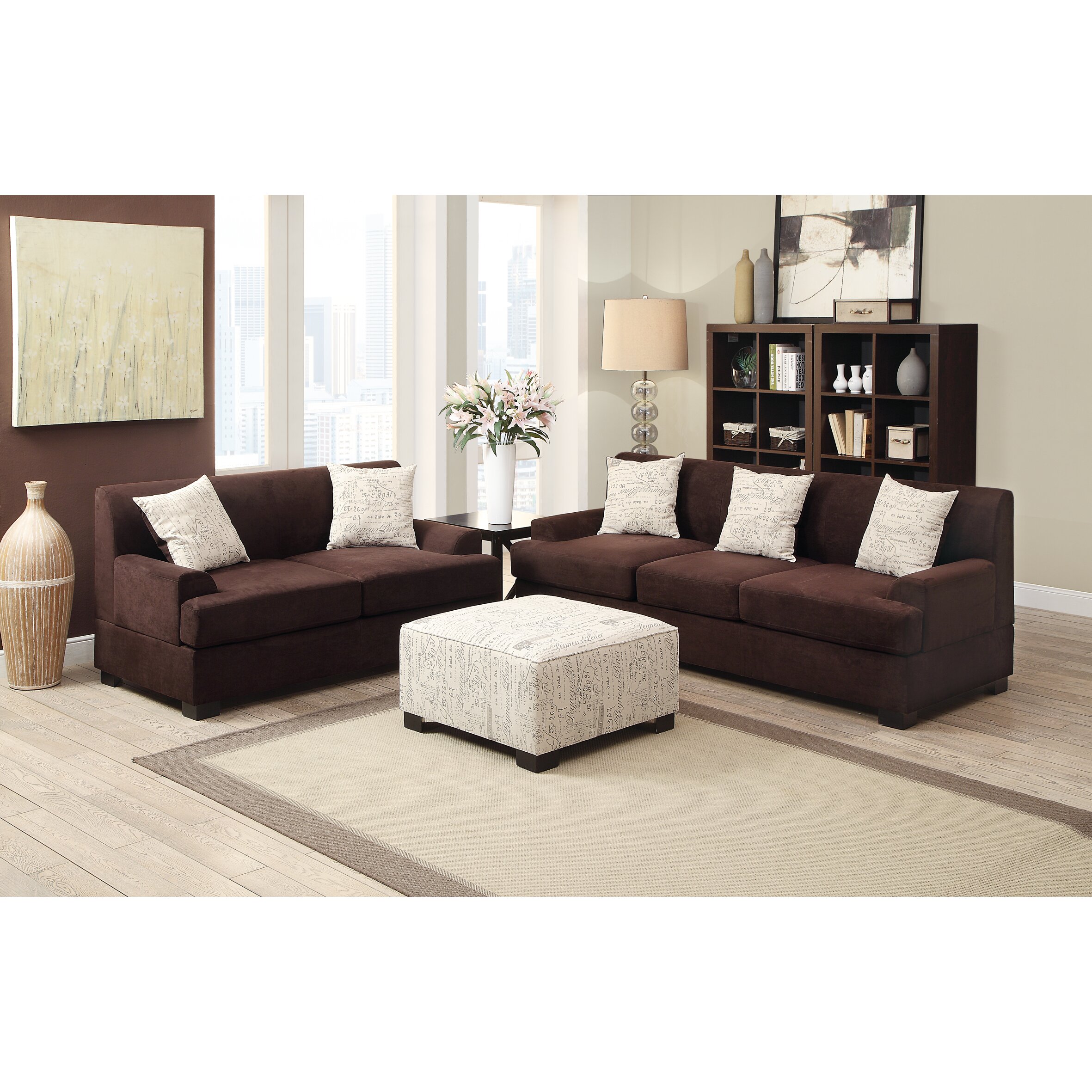 Poundex Bobkona Barrie Sofa and Loveseat Set & Reviews