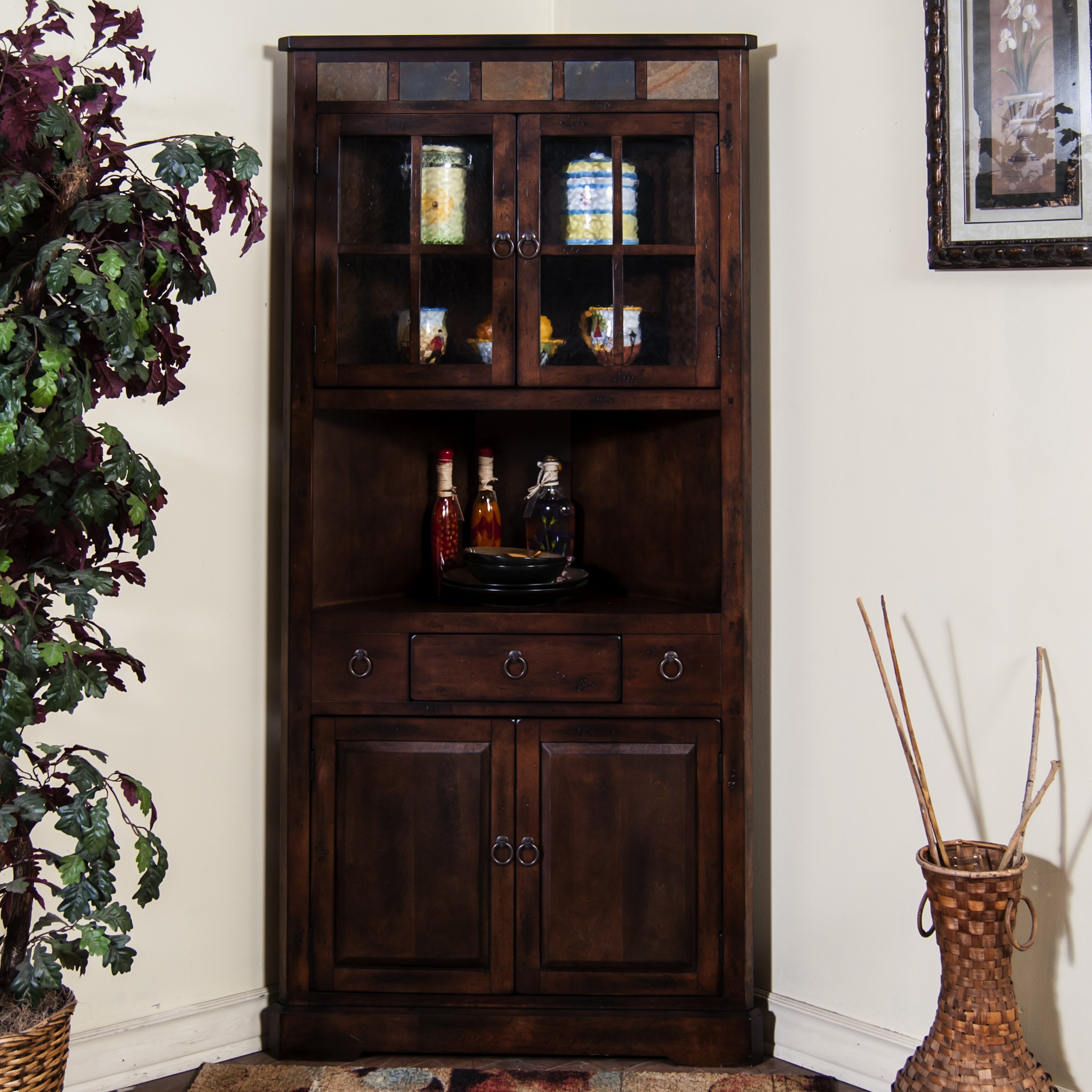 Sunny designs santa fe corner china cabinet