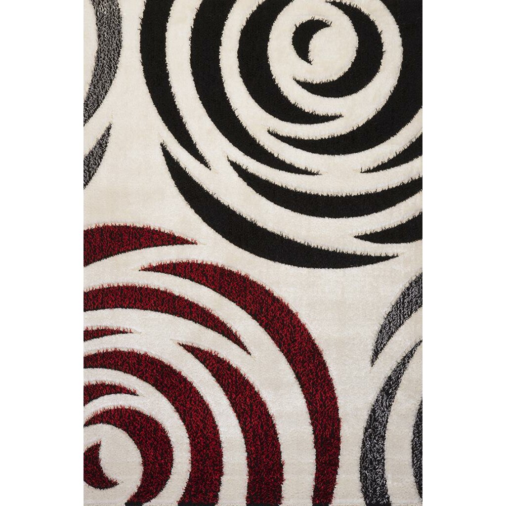 Luxury Home Signature Rose Black/Red Area Rug & Reviews | Wayfair