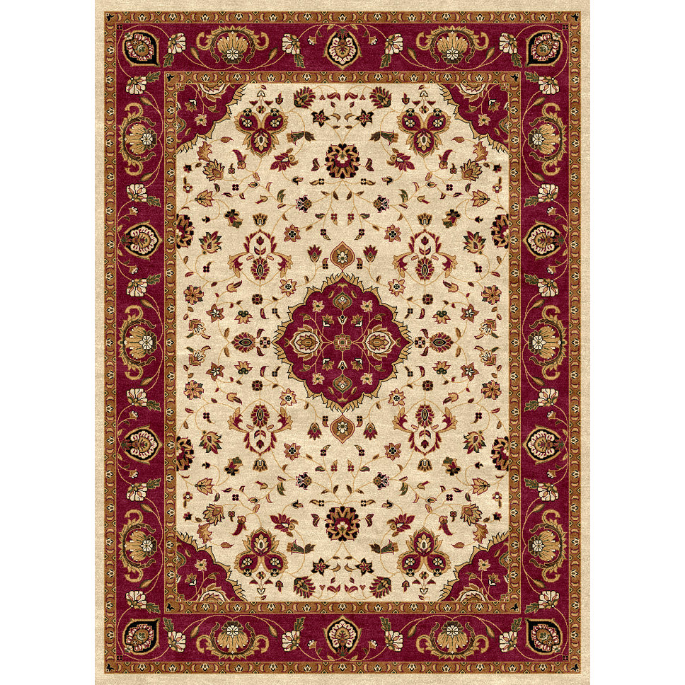Luxury Home Ethnic Cream/Red Area Rug Wayfair