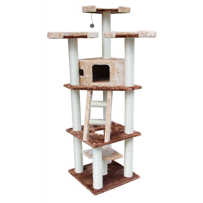 Kitty Mansions 75" Hollywood Cat Tree & Reviews Wayfair
