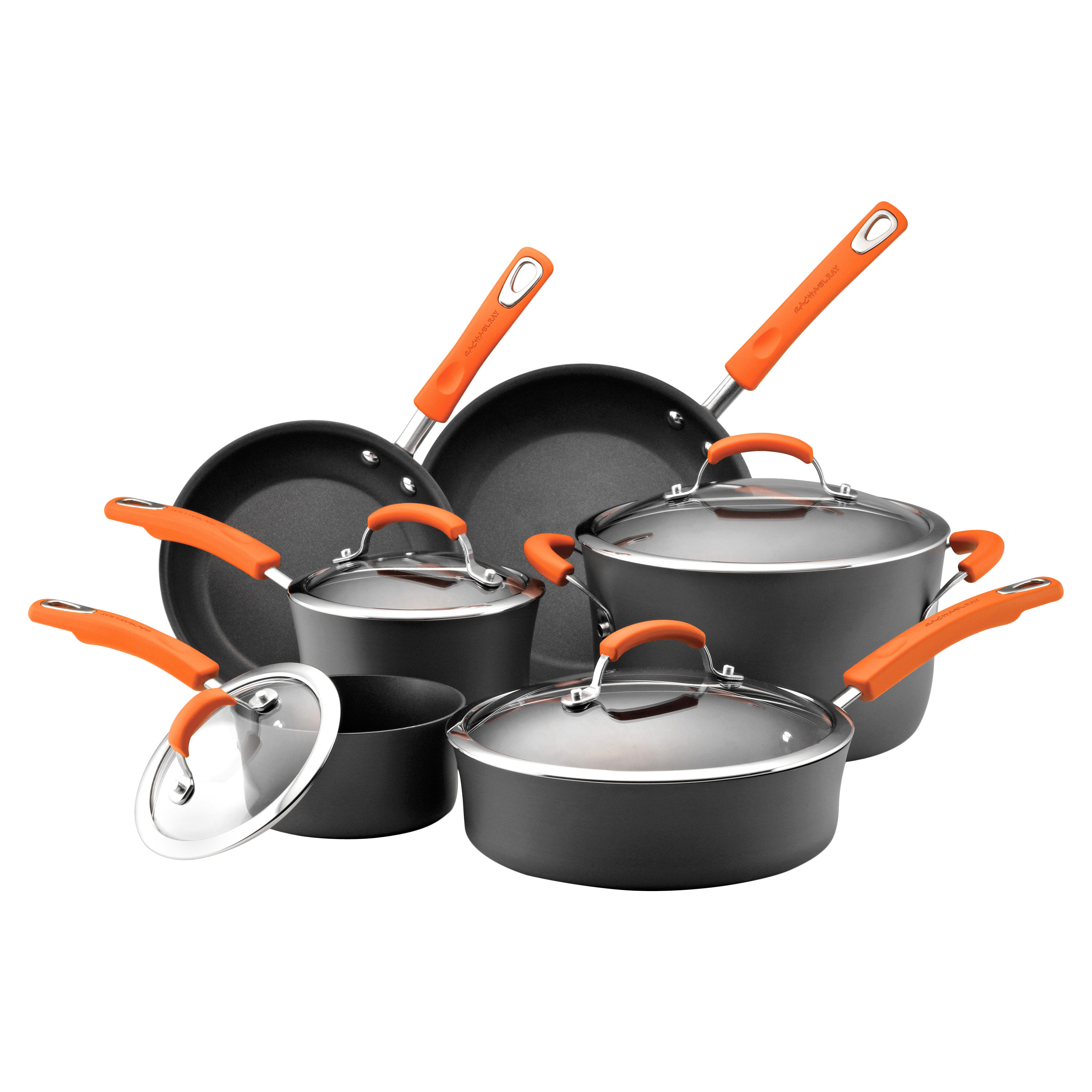 Rachael Ray Hard-Anodized Non-Stick 10 Piece Cookware Set & Reviews  Wayfair