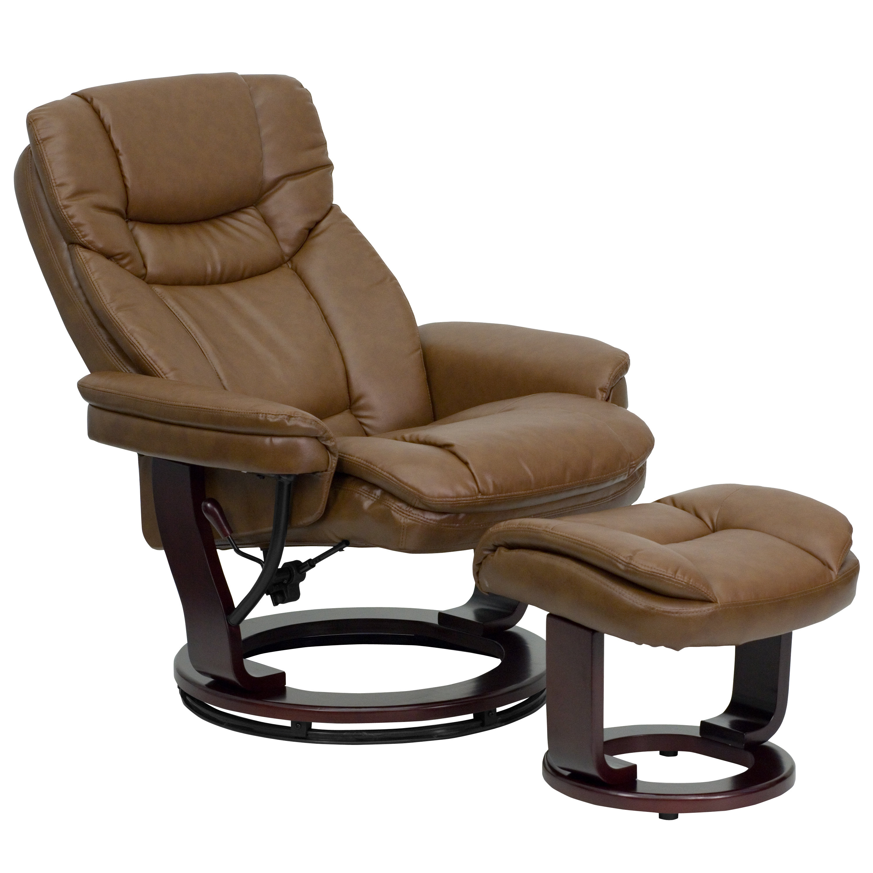 Flash Furniture Contemporary Leather Recliner and Ottoman ...