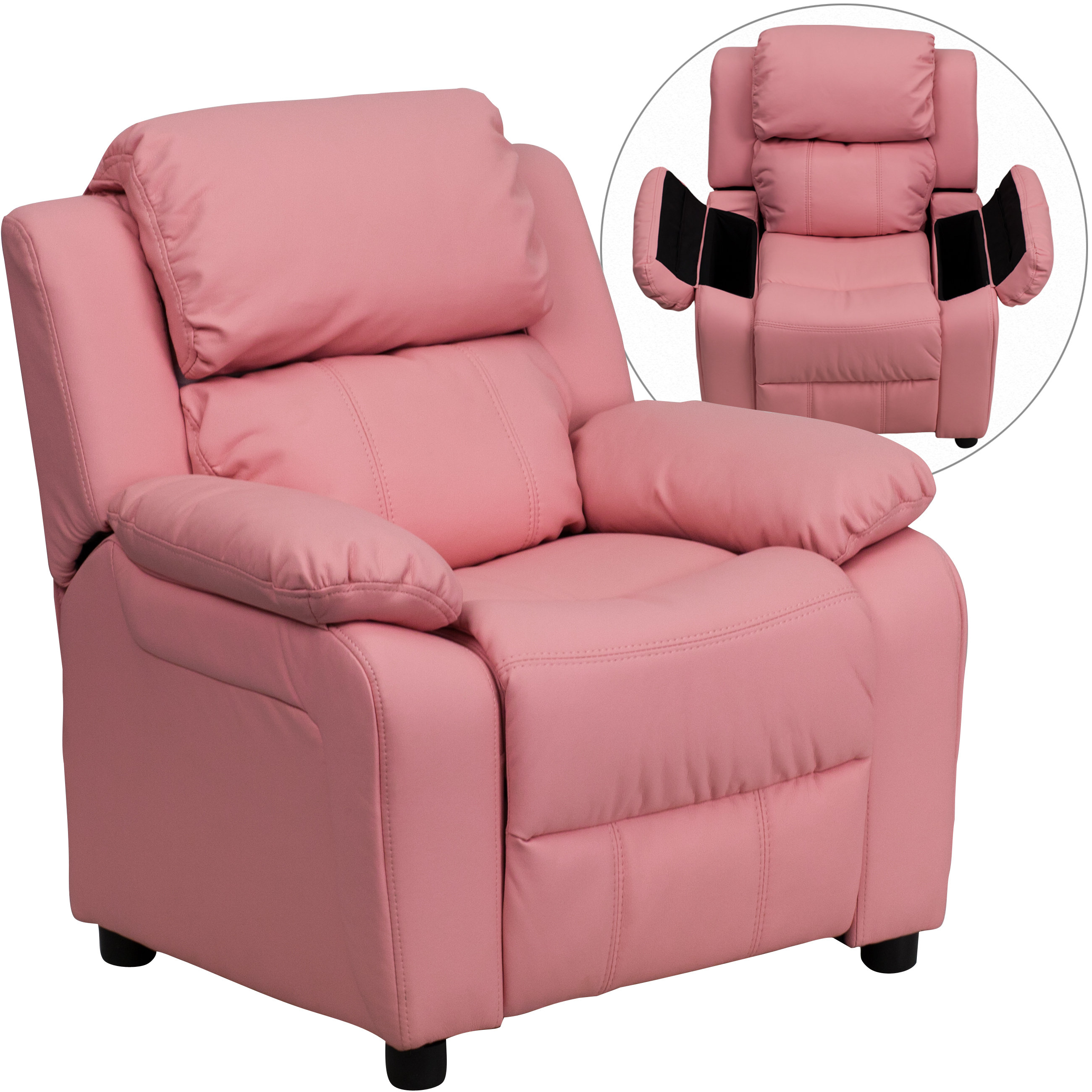 Flash Furniture Deluxe Contemporary Personalized Kids Recliner with