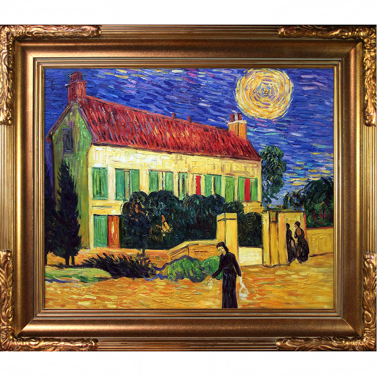 Tori Home House at Night by Vincent Van Gogh Painting Print on Canvas