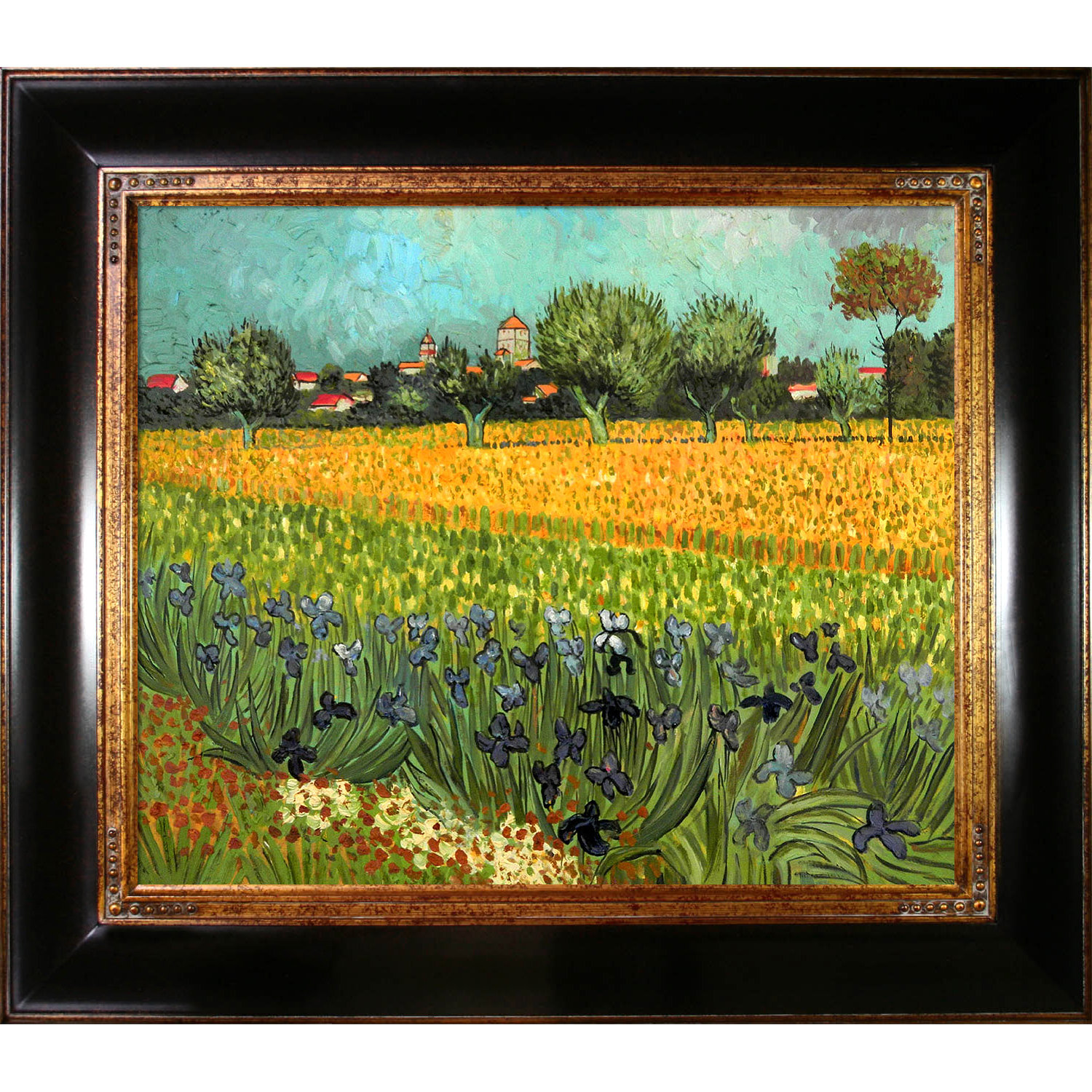 Tori Home View of Arles with Irises by Vincent Van Gogh Framed Original ...