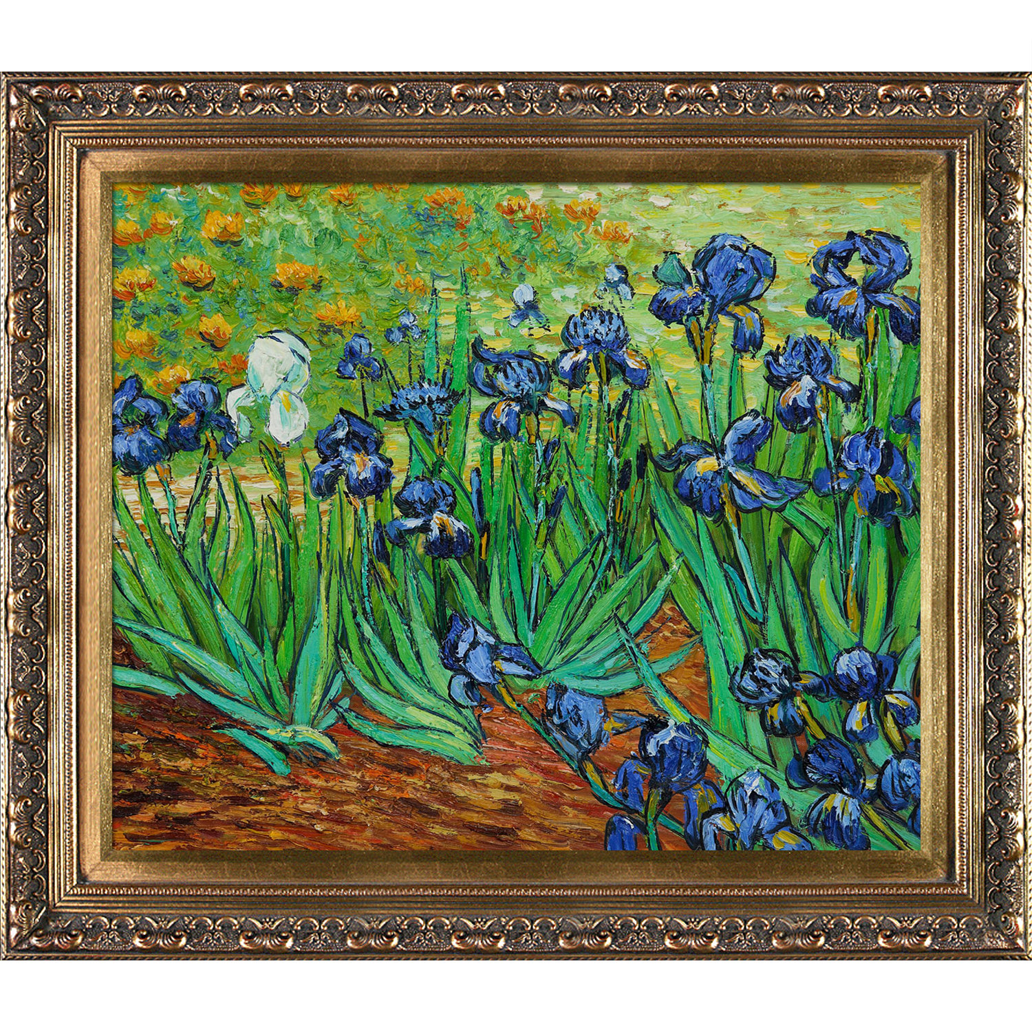Tori Home Irises by Vincent Van Gogh Framed Original Painting & Reviews