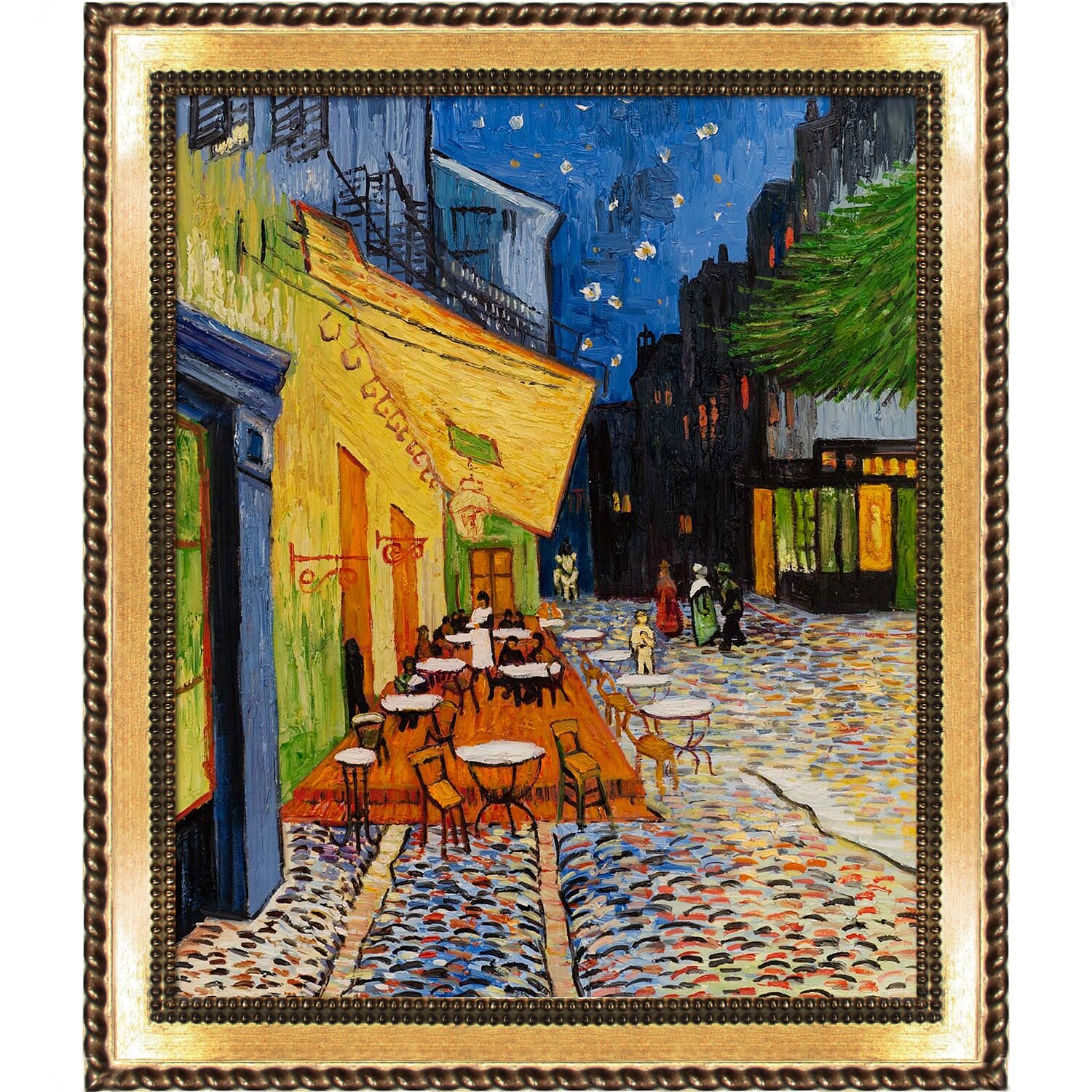 Tori Home Cafe Terrace at Night by Vincent Van Gogh Framed Painting ...