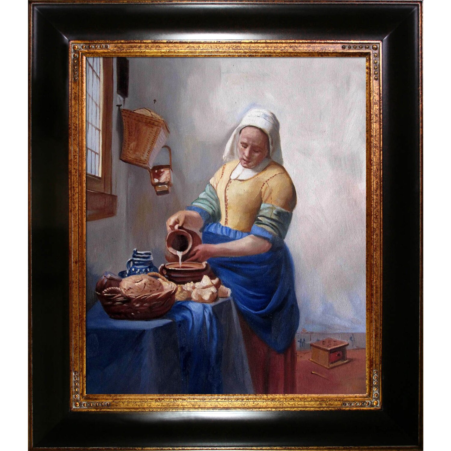 Tori Home The Milkmaid By Johannes Vermeer Framed Original Painting   Tori Home The Milkmaid By Johannes Vermeer Framed Original Painting 