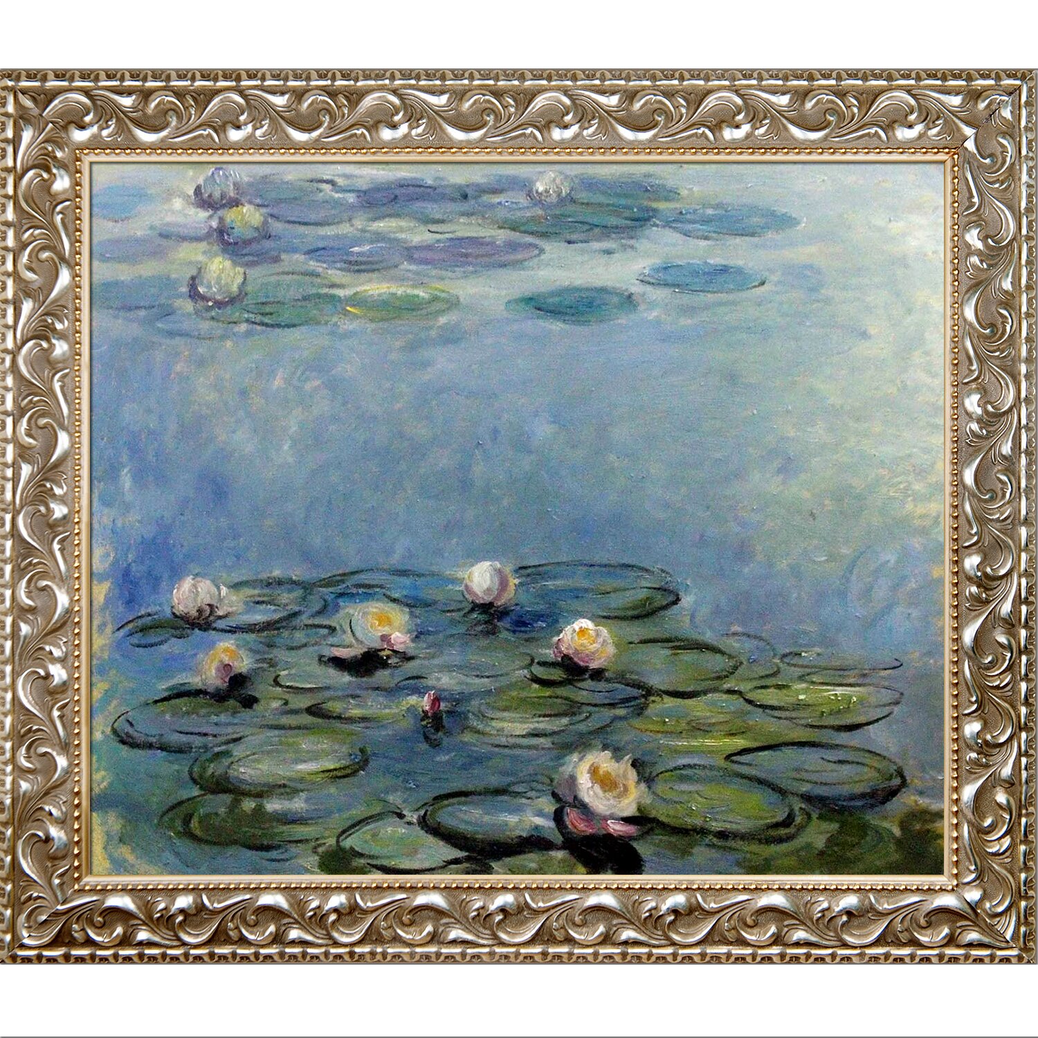 Tori Home Water Blue/Gray Lilies by Claude Monet Framed Painting Print ...