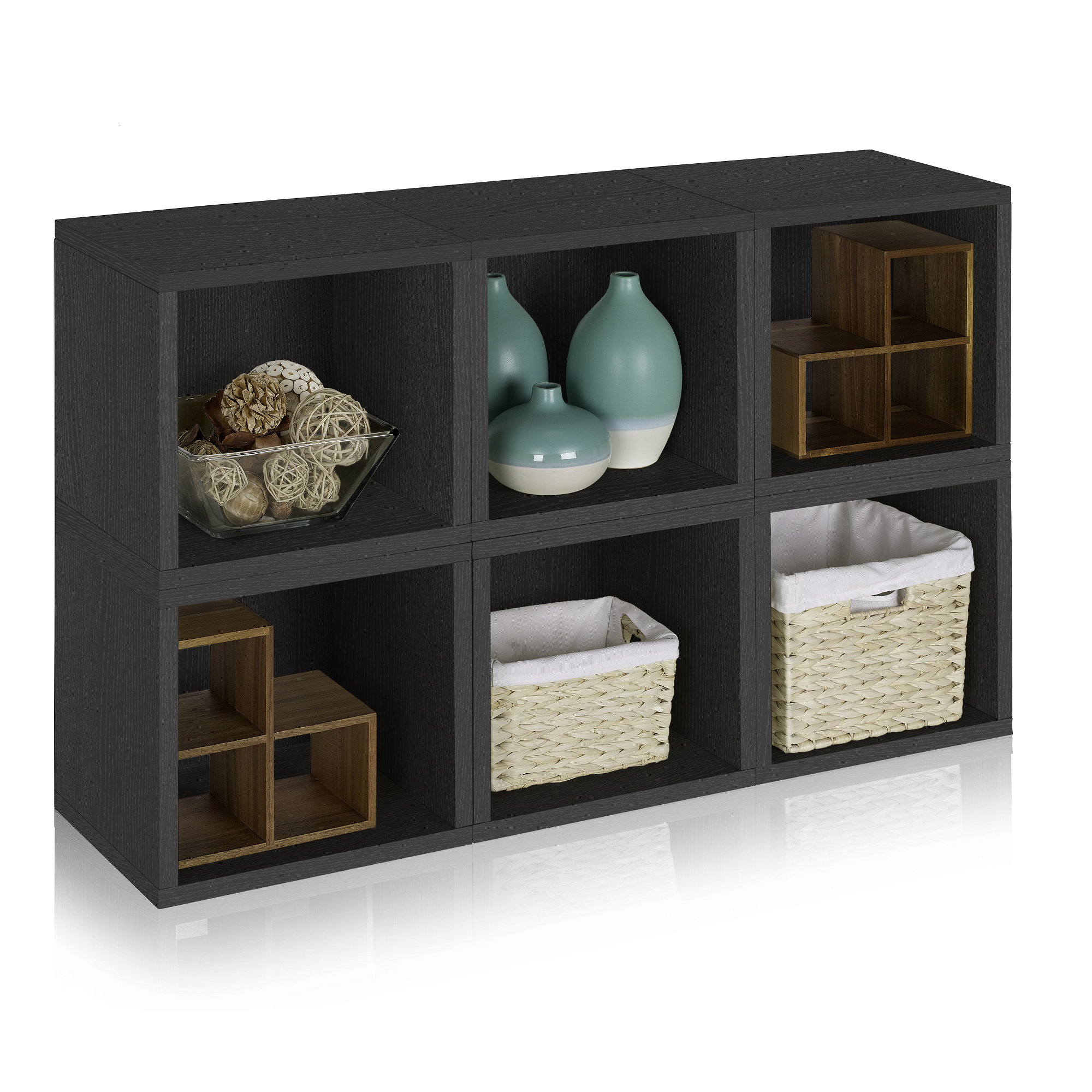 Way Basics zBoard Storage Eco Stackable Cubby 13" Cube Unit Bookcase
