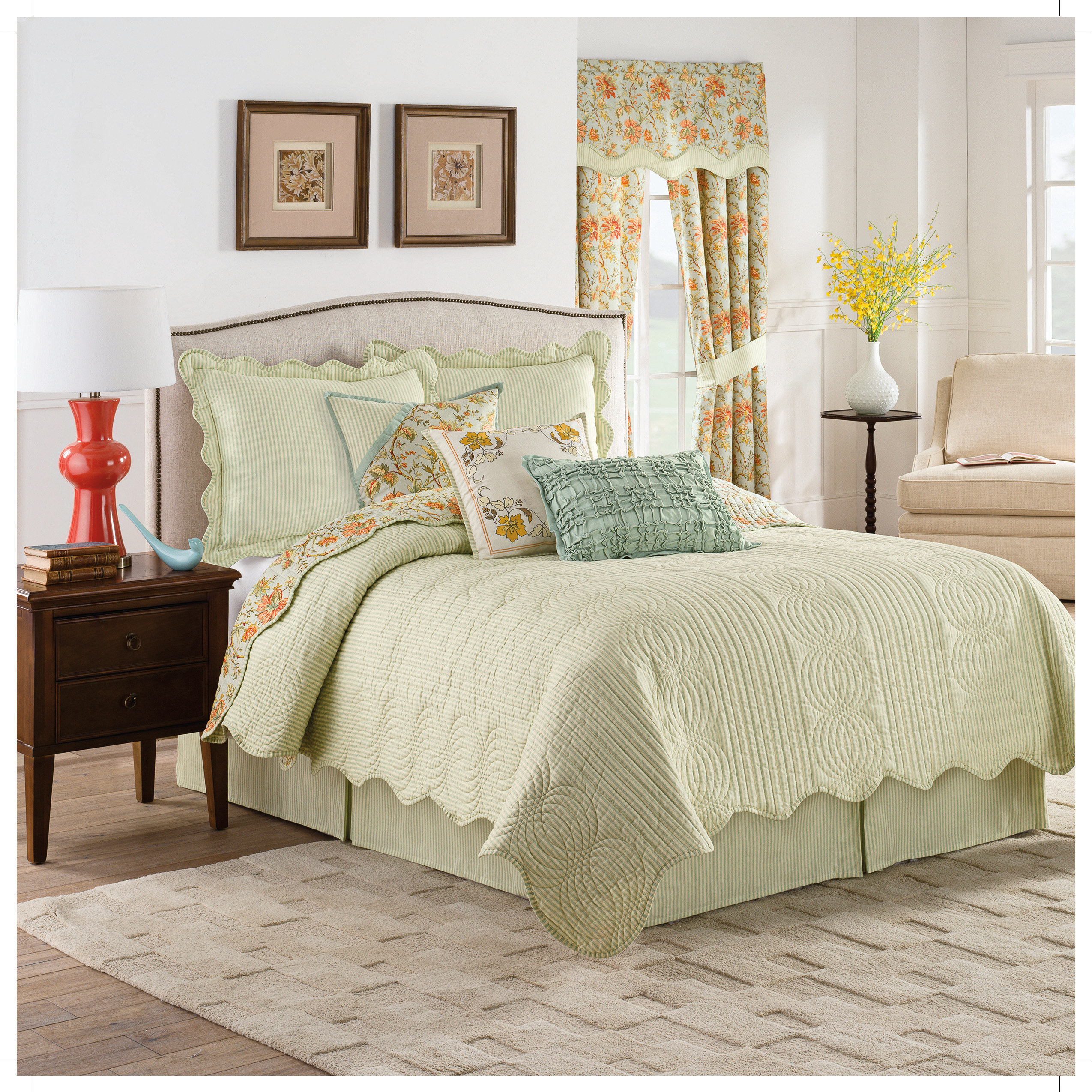 Waverly Felicite Persimmon Reversible Quilt Collection Wayfair