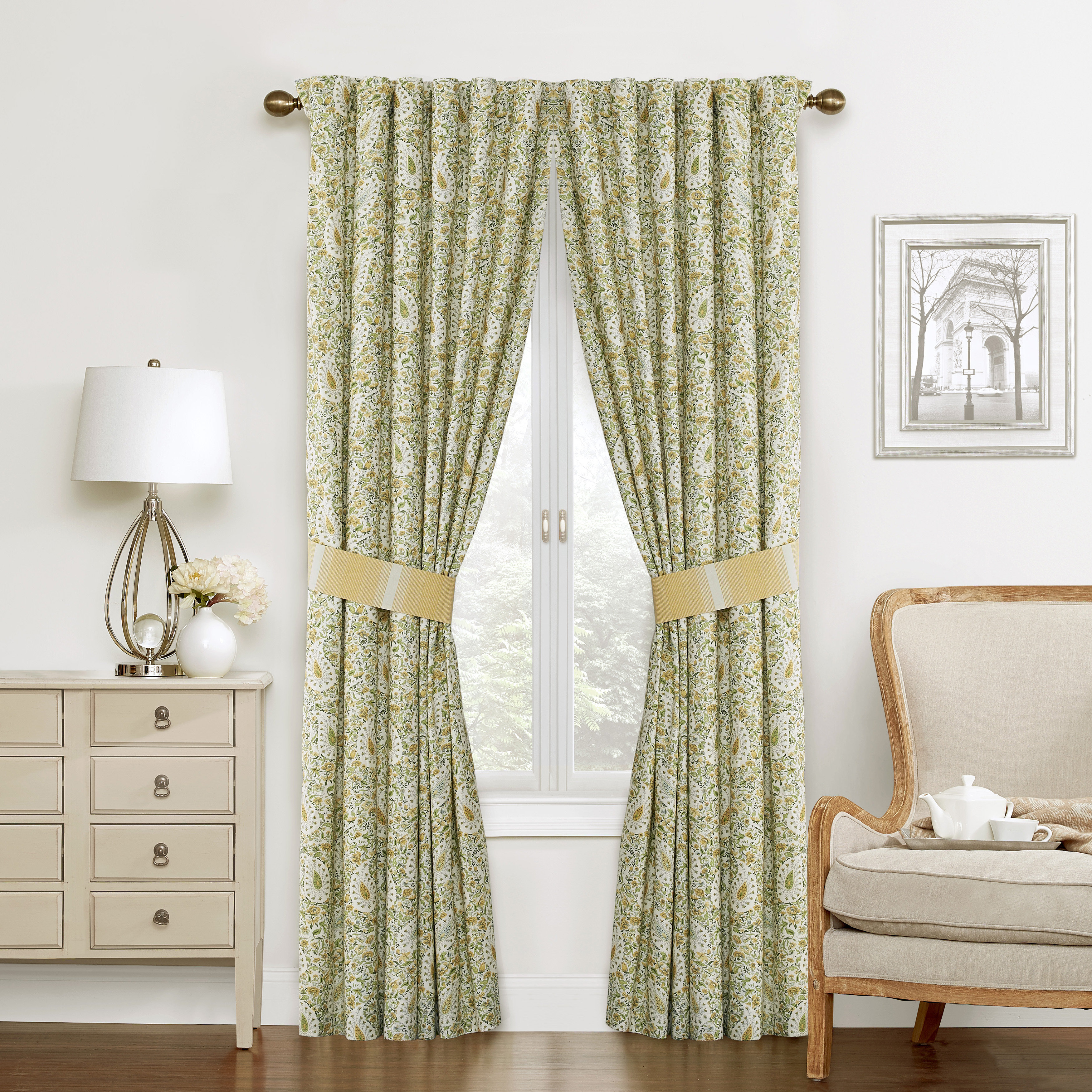 Waverly Paisley Verveine Curtain Panels Wayfair.ca