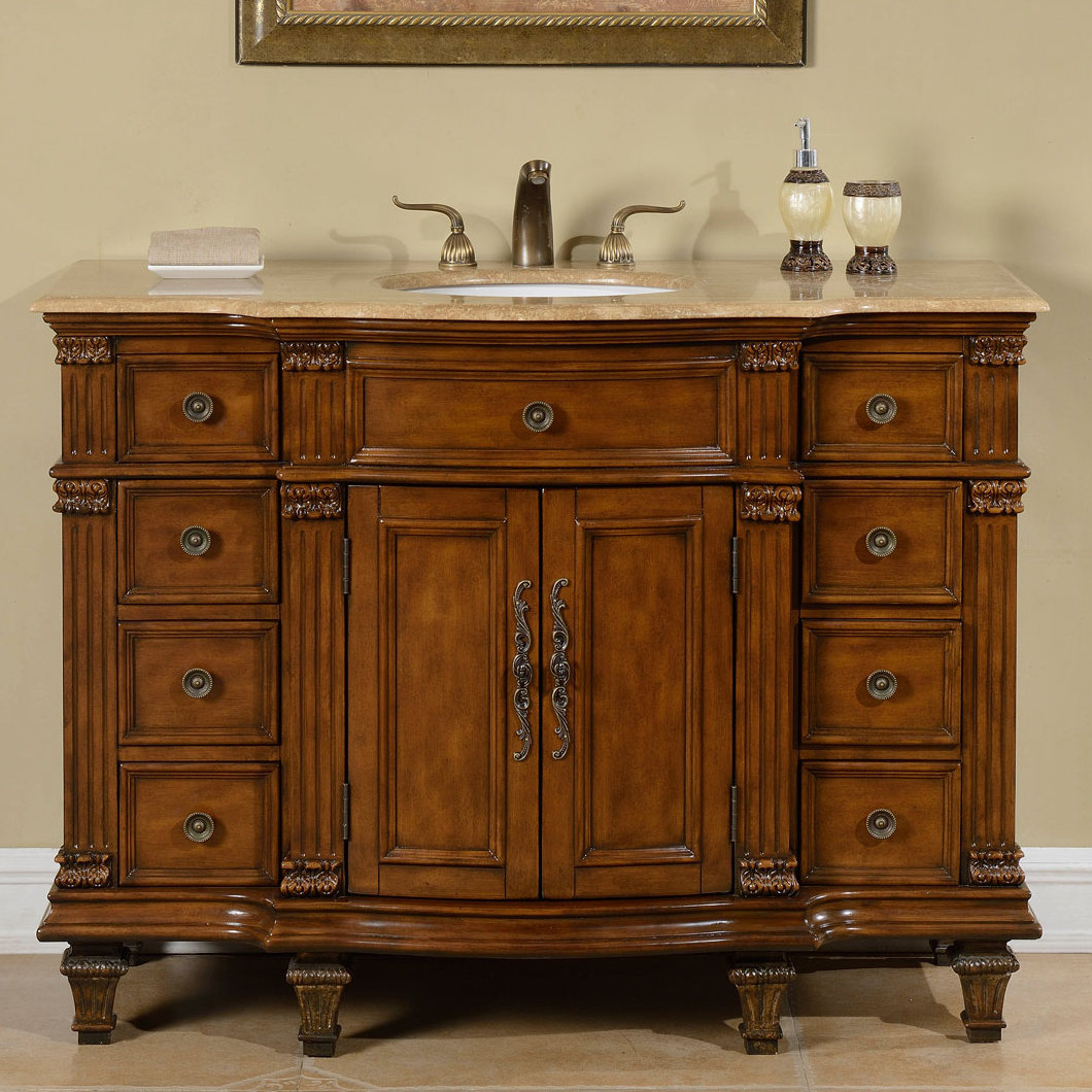 Silkroad Exclusive 48" Single Sink Cabinet Bathroom Vanity ...