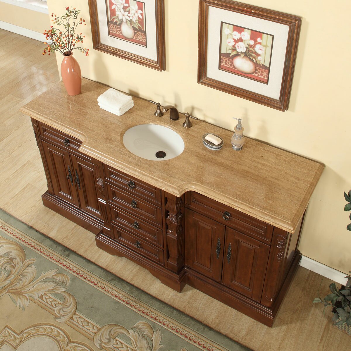 Silkroad Exclusive 72" Single Sink Bathroom Vanity Set & Reviews