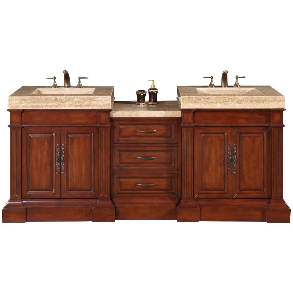 Silkroad Exclusive Stanton 83" Double Bathroom Vanity Set ...