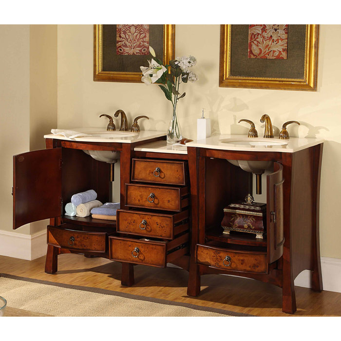 Silkroad Exclusive Northampton 67" Double Bathroom Vanity Set & Reviews